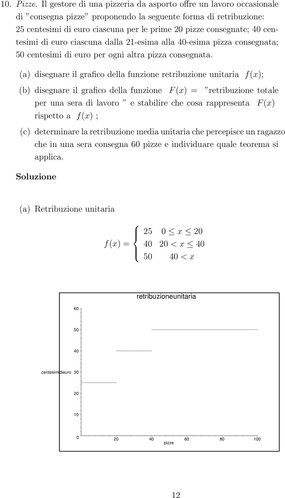 centesimi di euro ciascuna dalla 2-esima alla 4-esima pizza consegnata; 5 centesimi di euro per ogni altra pizza consegnata.