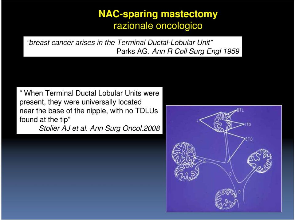 Ann R Coll Surg Engl 1959 When Terminal Ductal Lobular Units were present,