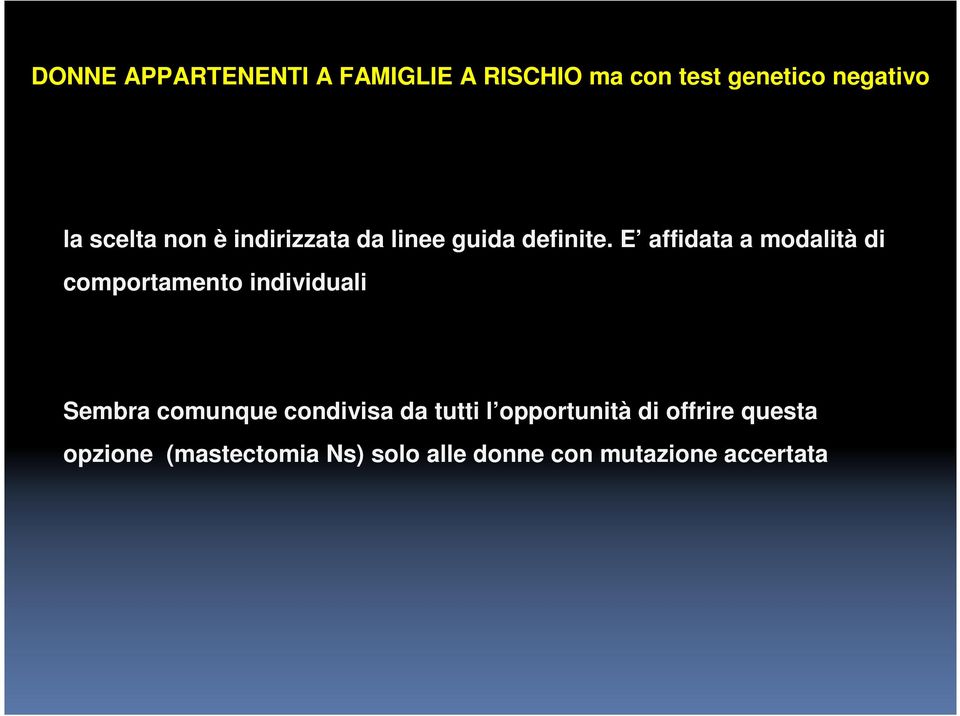 E affidata a modalità di comportamento individuali Sembra comunque condivisa