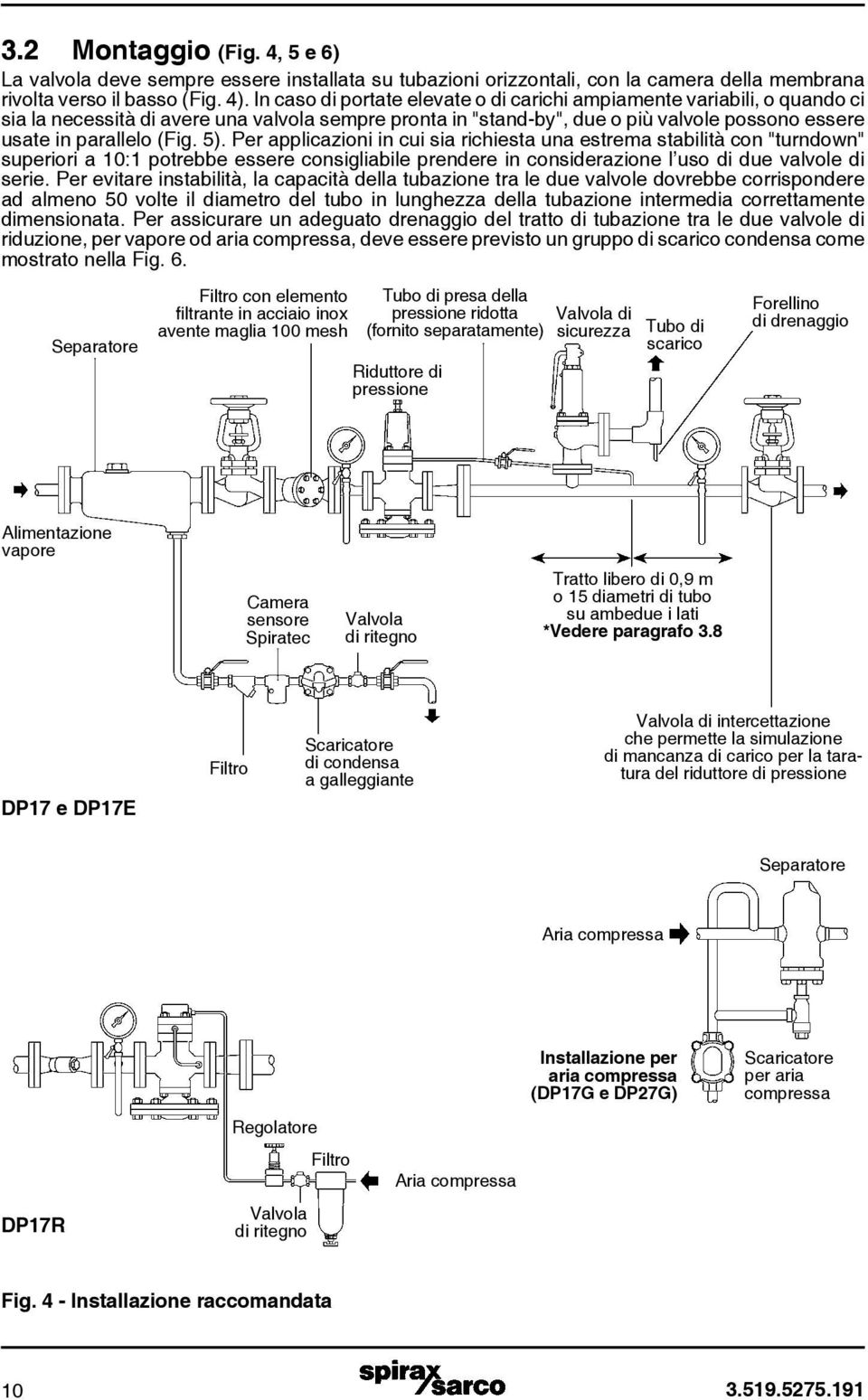 5). Per applicazioni in cui sia richiesta una estrema stabilità con "turndown" superiori a 10:1 potrebbe essere consigliabile prendere in considerazione l uso di due valvole di serie.