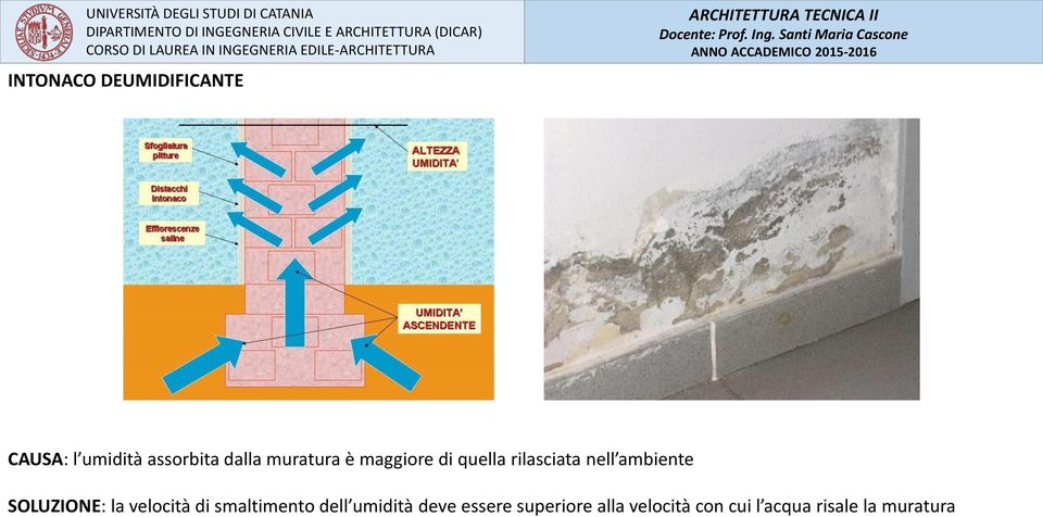 SOLUZIONE: la velocità di smaltimento dell umidità deve