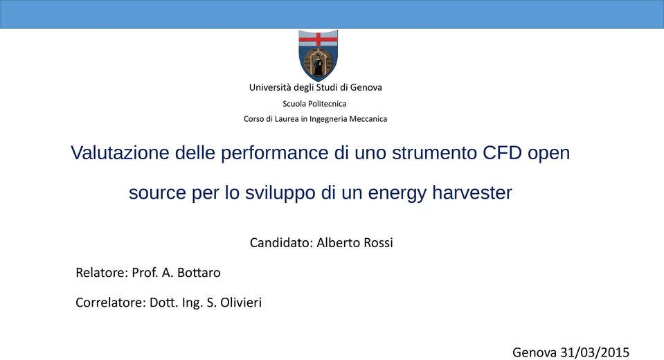 open source per lo sviluppo di un energy harvester Candidato: Alberto