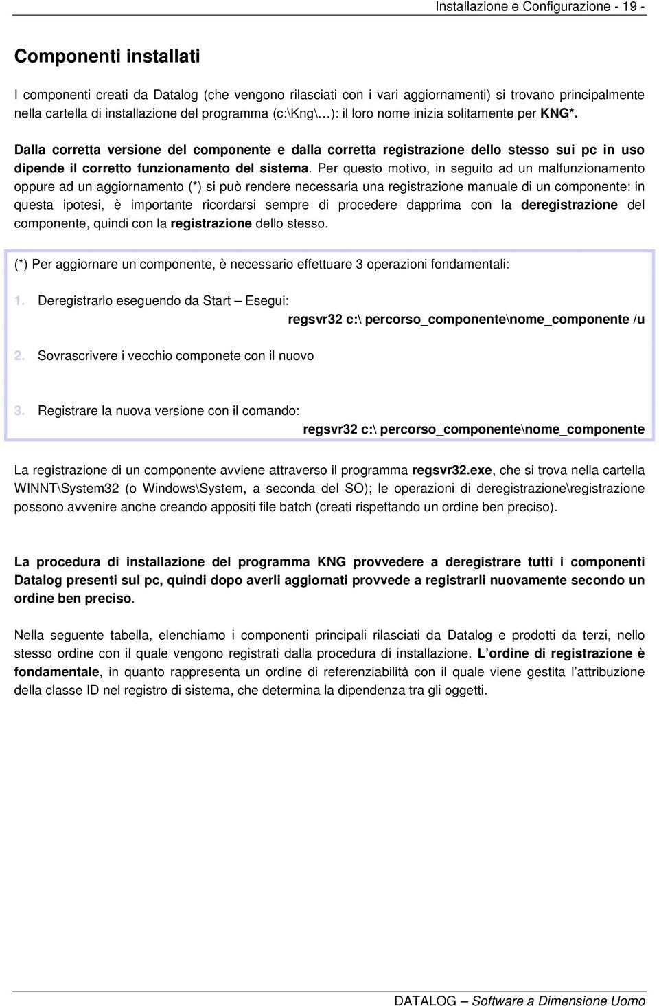 Dalla corretta versione del componente e dalla corretta registrazione dello stesso sui pc in uso dipende il corretto funzionamento del sistema.