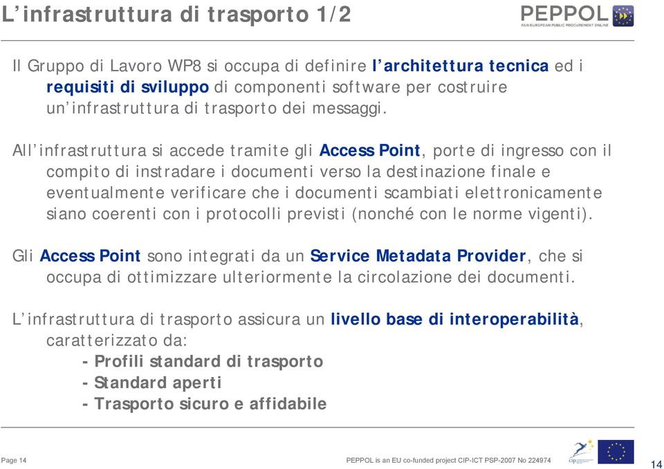 All infrastruttura si accede tramite gli Access Point, porte di ingresso con il compito di instradare i documenti verso la destinazione finale e eventualmente verificare che i documenti scambiati