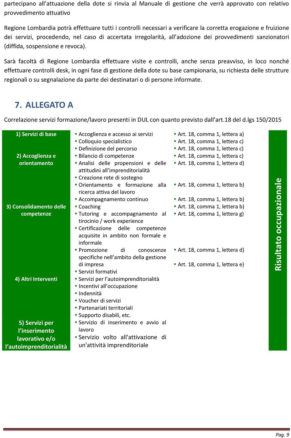 Sarà facoltà di Regione Lombardia effettuare visite e controlli, anche senza preavviso, in loco nonché effettuare controlli desk, in ogni fase di gestione della dote su base campionaria, su richiesta