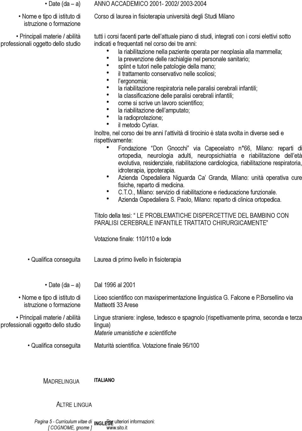 paziente operata per neoplasia alla mammella; la prevenzione delle rachialgie nel personale sanitario; splint e tutori nelle patologie della mano; il trattamento conservativo nelle scoliosi; l