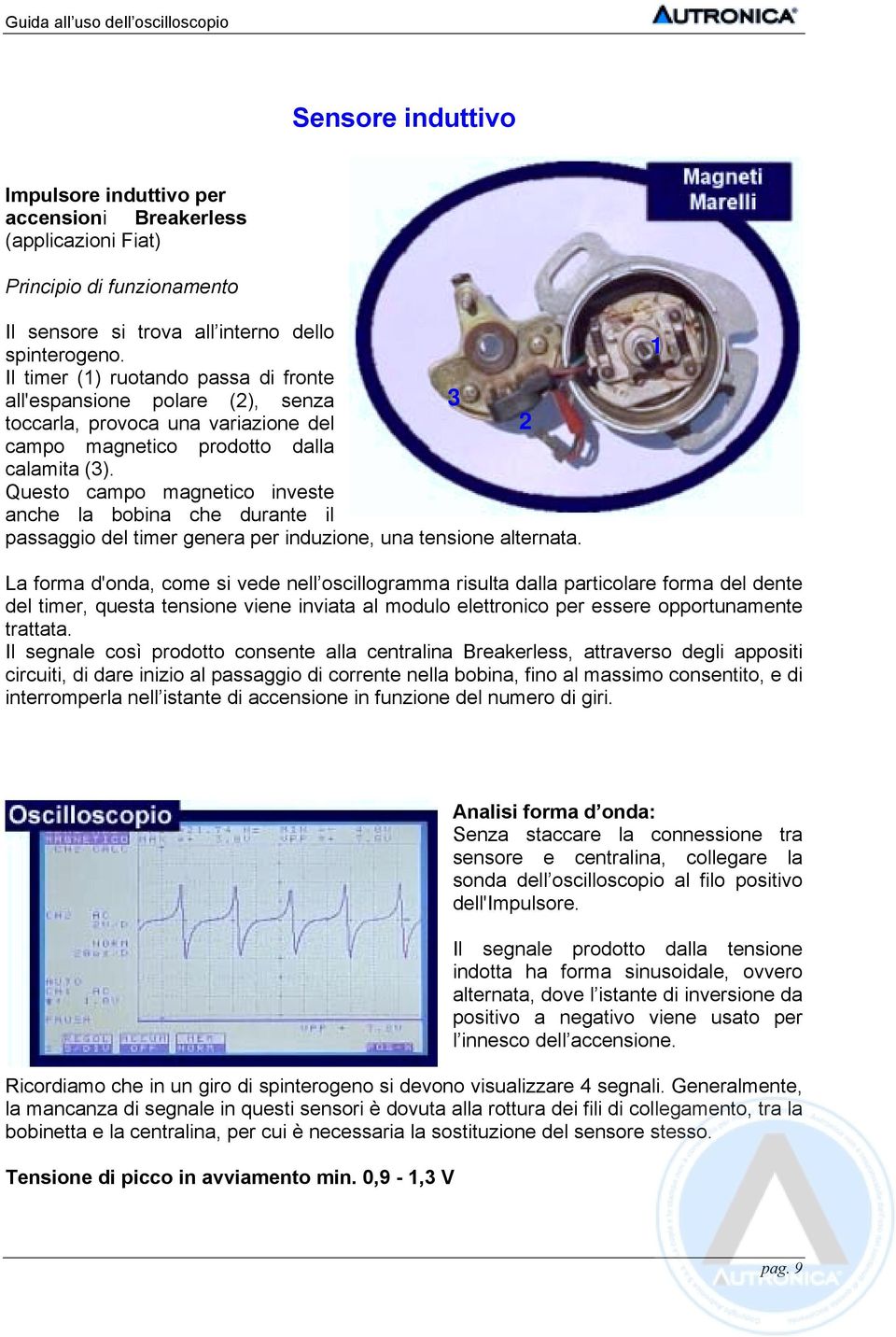 Questo campo magnetico investe anche la bobina che durante il passaggio del timer genera per induzione, una tensione alternata.