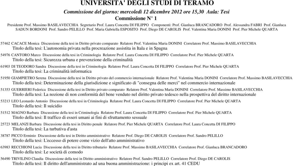 Diego DE CAROLIS Prof. Valentina Maria DONINI Prof. Pier Michele QUARTA 57462 CACACE Monica Discussione della tesi in Diritto privato comparato Relatore Prof. Valentina Maria DONINI Correlatore Prof.