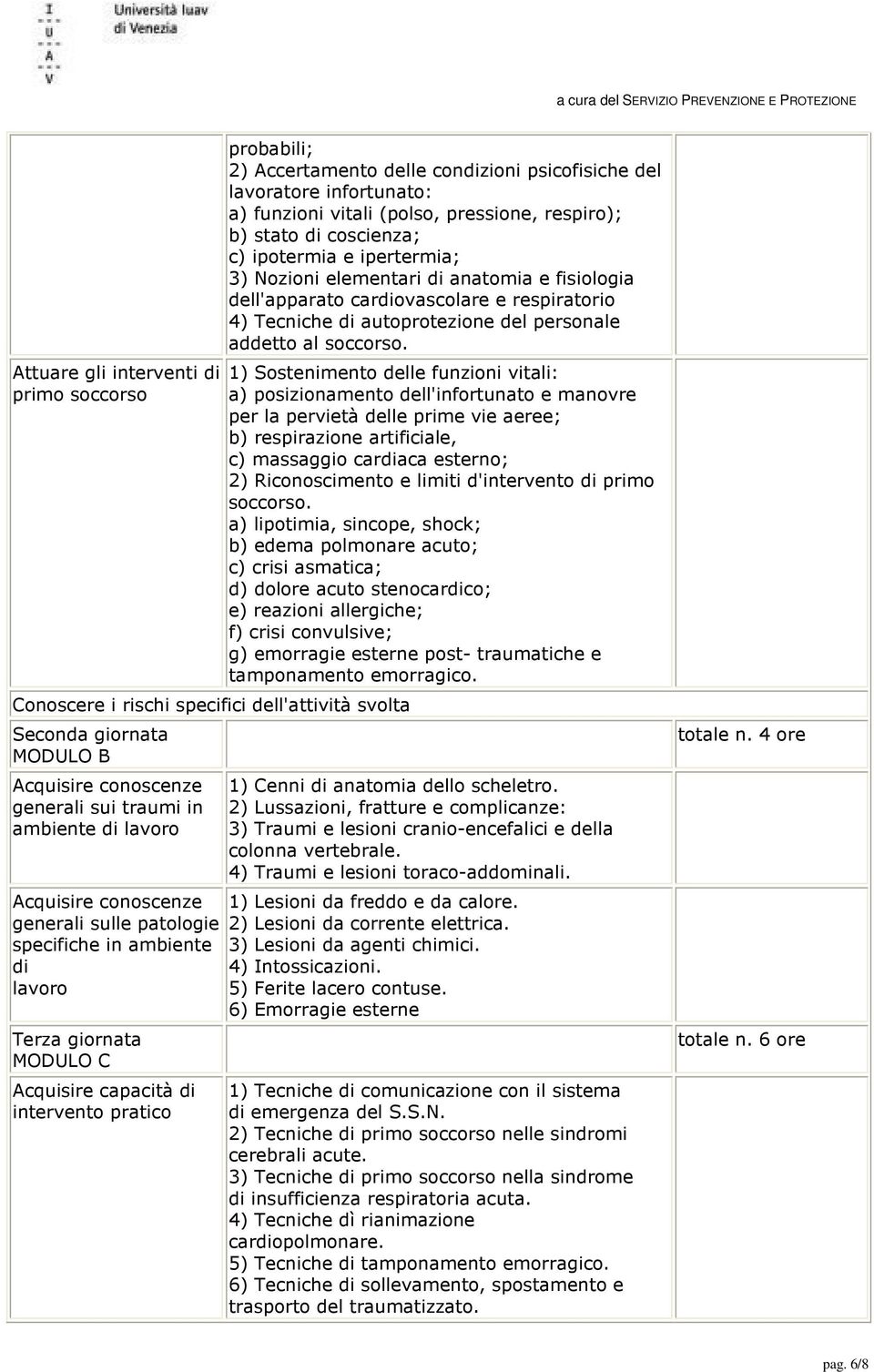 lavoratore infortunato: a) funzioni vitali (polso, pressione, respiro); b) stato di coscienza; c) ipotermia e ipertermia; 3) Nozioni elementari di anatomia e fisiologia dell'apparato cardiovascolare