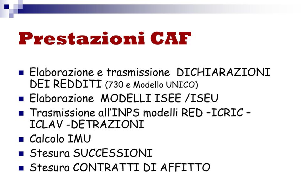 /ISEU Trasmissione all INPS modelli RED ICRIC ICLAV