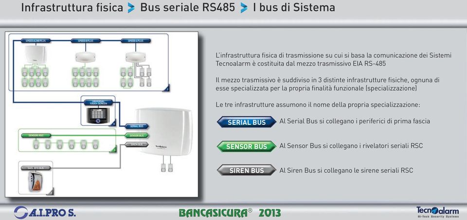 propria finalità funzionale (specializzazione) Le tre infrastrutture assumono il nome della propria specializzazione: SERIAL BUS Al Serial Bus si