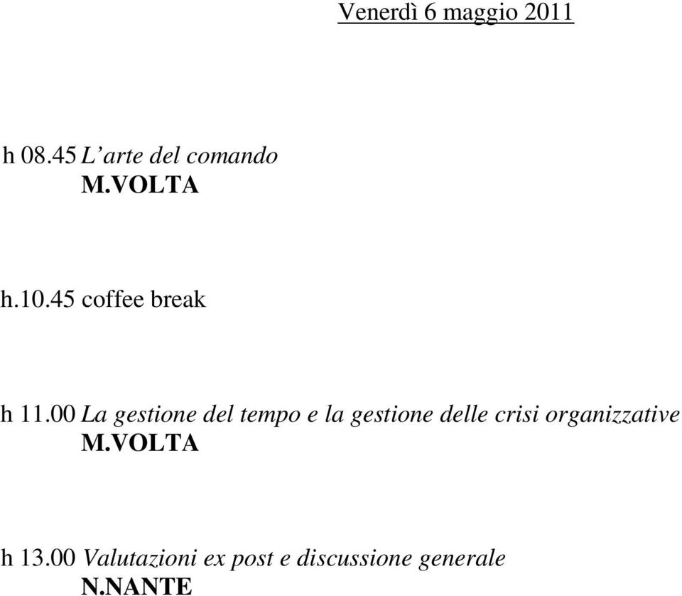 00 La gestione del tempo e la gestione delle crisi