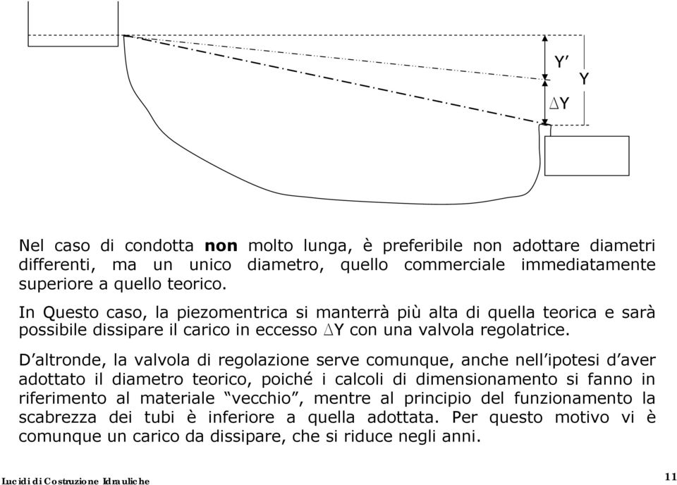 D altronde, la valvola di regolazione serve comunque, anche nell ipotesi d aver adottato il diametro teorico, poiché i calcoli di dimensionamento si fanno in riferimento al