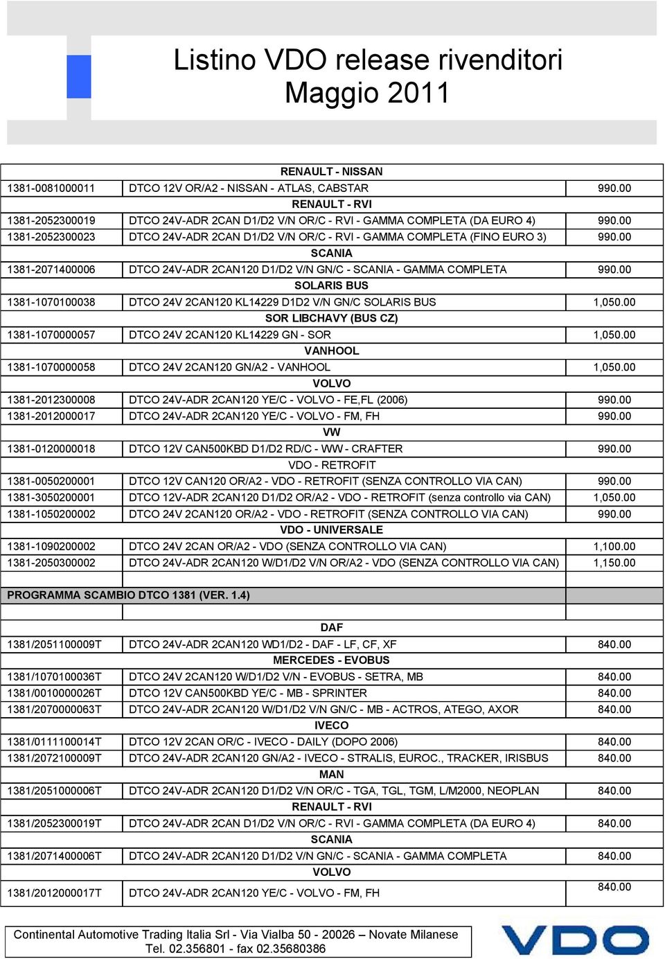 00 SOLARIS BUS 1381-1070100038 DTCO 24V 2CAN120 KL14229 D1D2 V/N GN/C SOLARIS BUS 1,050.00 SOR LIBCHAVY (BUS CZ) 1381-1070000057 DTCO 24V 2CAN120 KL14229 GN - SOR 1,050.