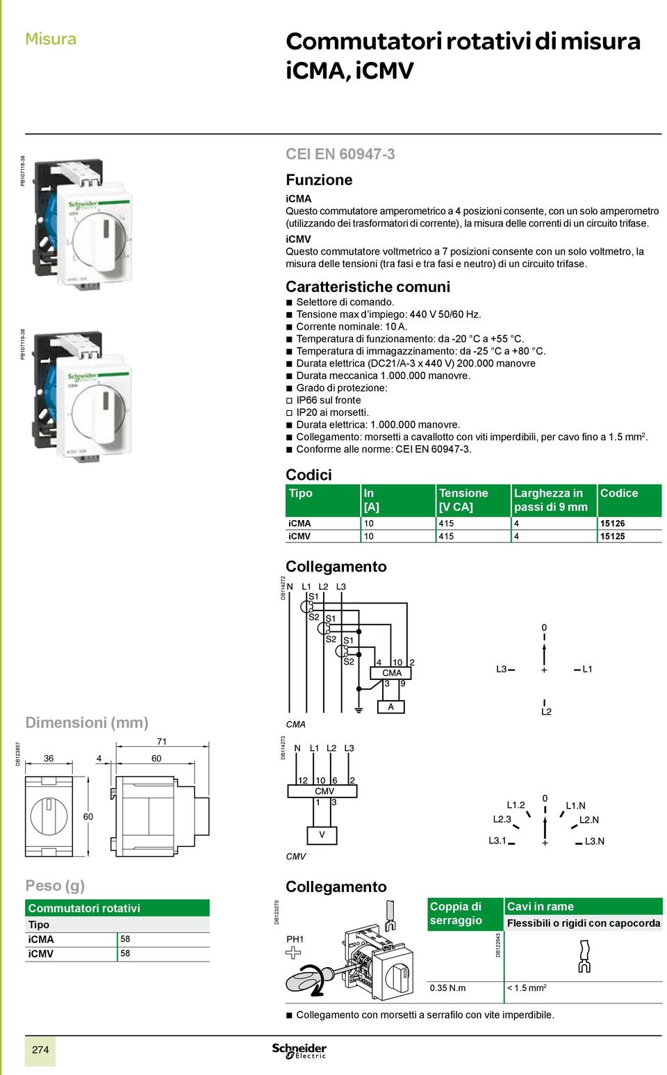 icmv Questo commutatore voltmetrico a 7 posizioni consente con un solo voltmetro, la misura delle tensioni (tra fasi e tra fasi e neutro) di un circuito trifase.