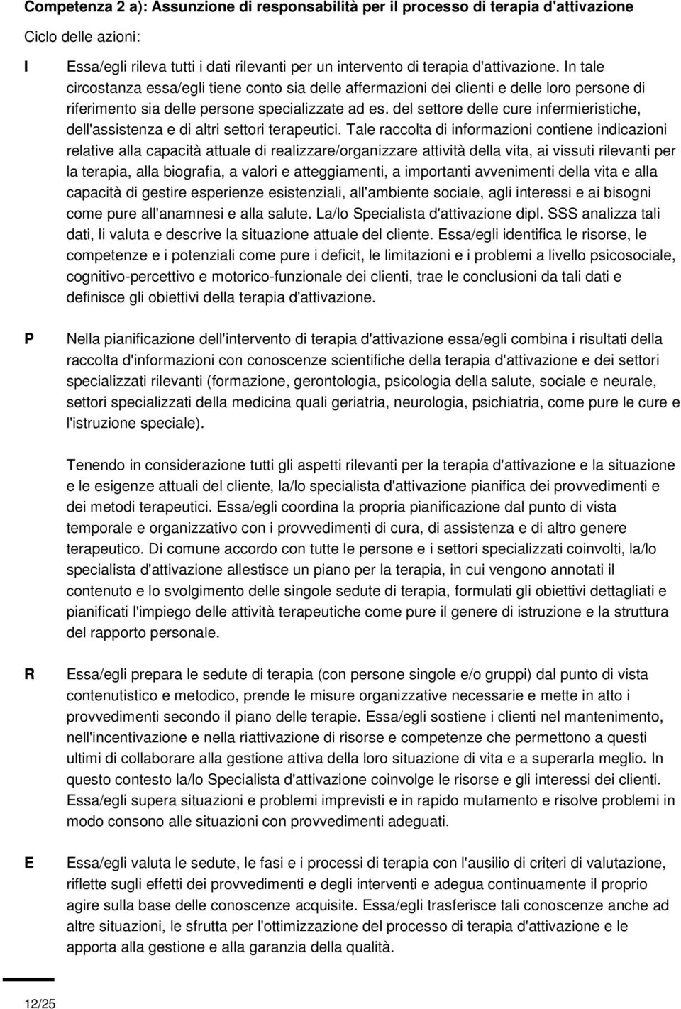 del settore delle cure infermieristiche, dell'assistenza e di altri settori terapeutici.