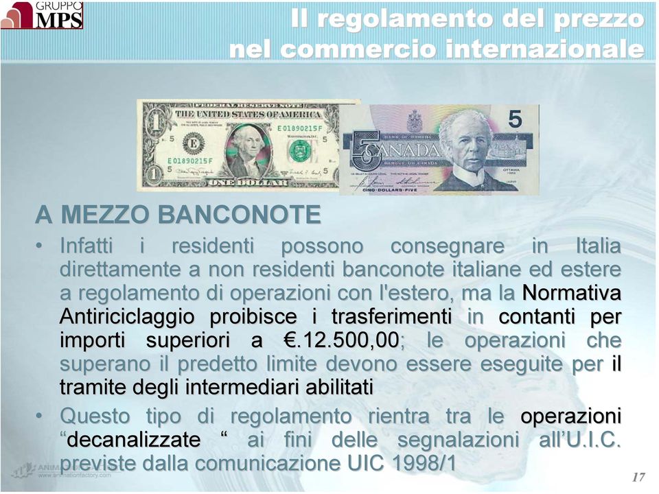 contanti per importi superiori a.12.