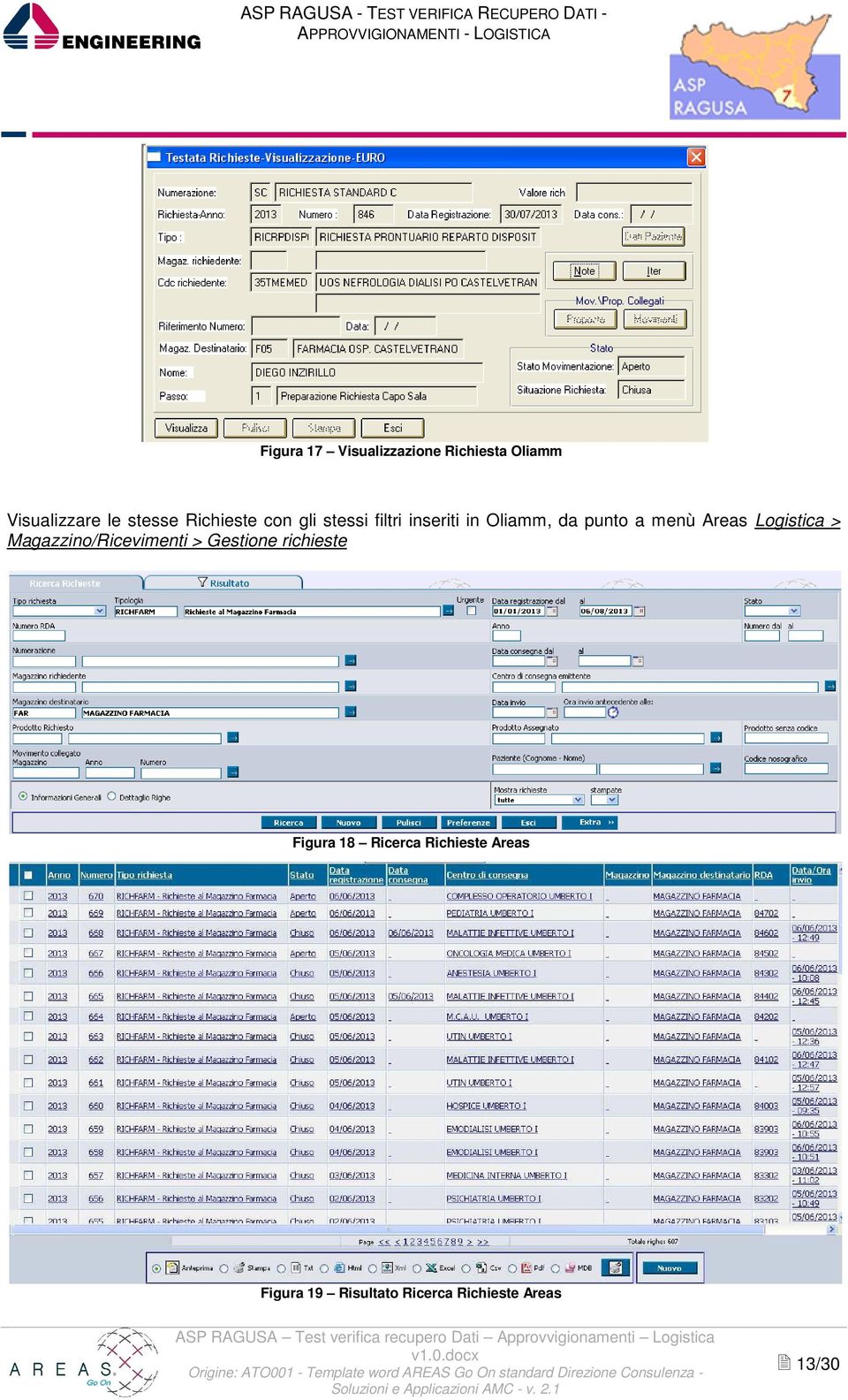 Areas Logistica > Magazzino/Ricevimenti > Gestione richieste Figura