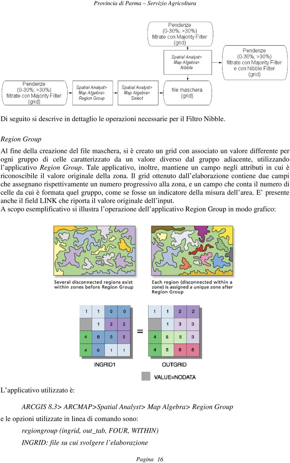 utilizzando l applicativo Region Group. Tale applicativo, inoltre, mantiene un campo negli attributi in cui è riconoscibile il valore originale della zona.