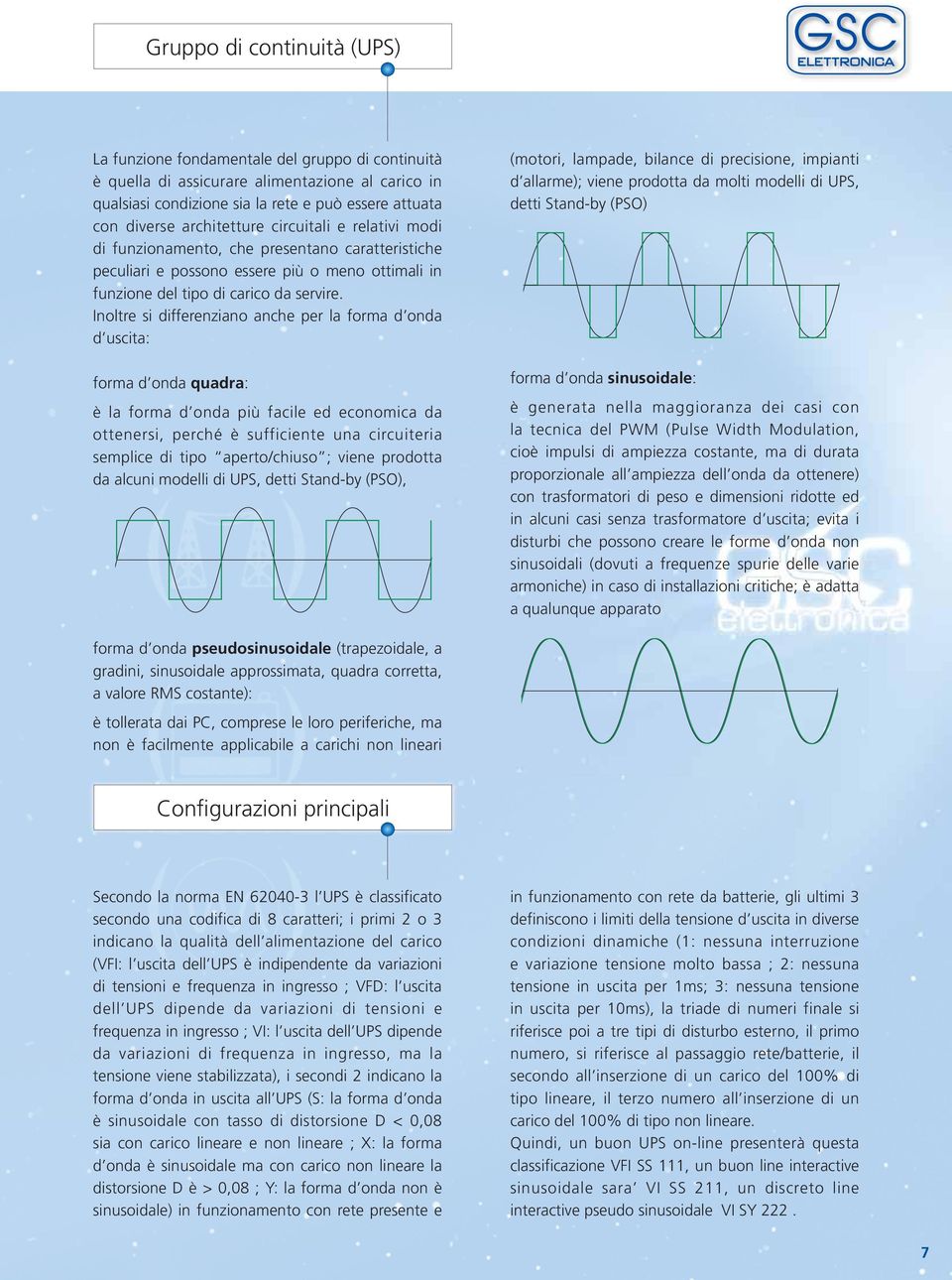 Inoltre si differenziano anche per la forma d onda d uscita: forma d onda quadra: è la forma d onda più facile ed economica da ottenersi, perché è sufficiente una circuiteria semplice di tipo