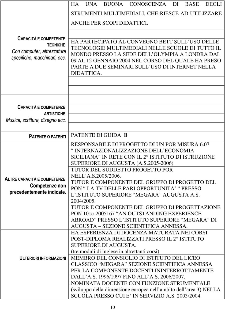 A DUE SEMINARI SULL USO DI INTERNET NELLA DIDATTICA. CAPACITÀ E COMPETENZE ARTISTICHE Musica, scrittura, disegno ecc.