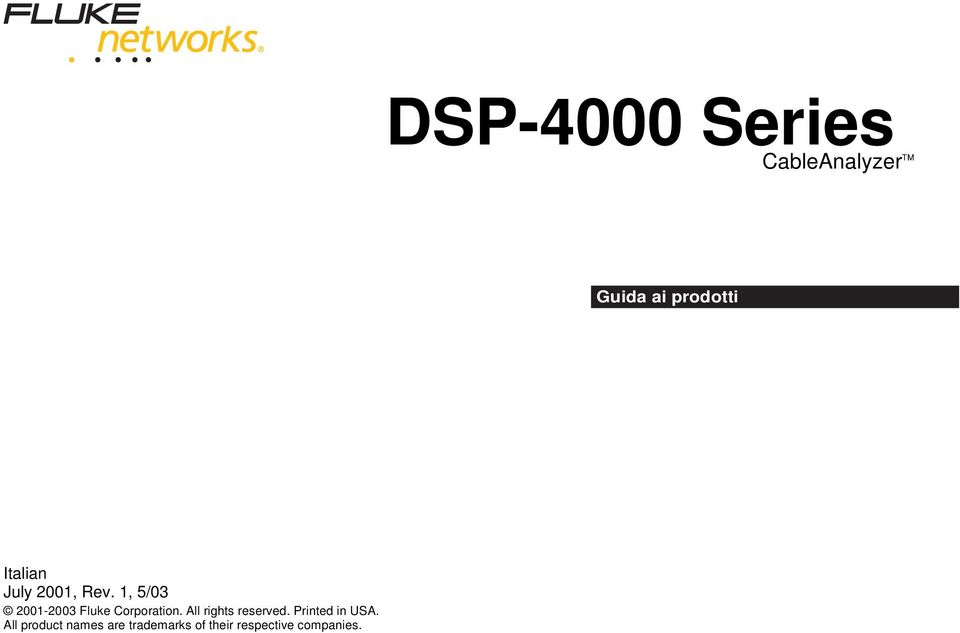 1, 5/03 2001-2003 Fluke Corporation.