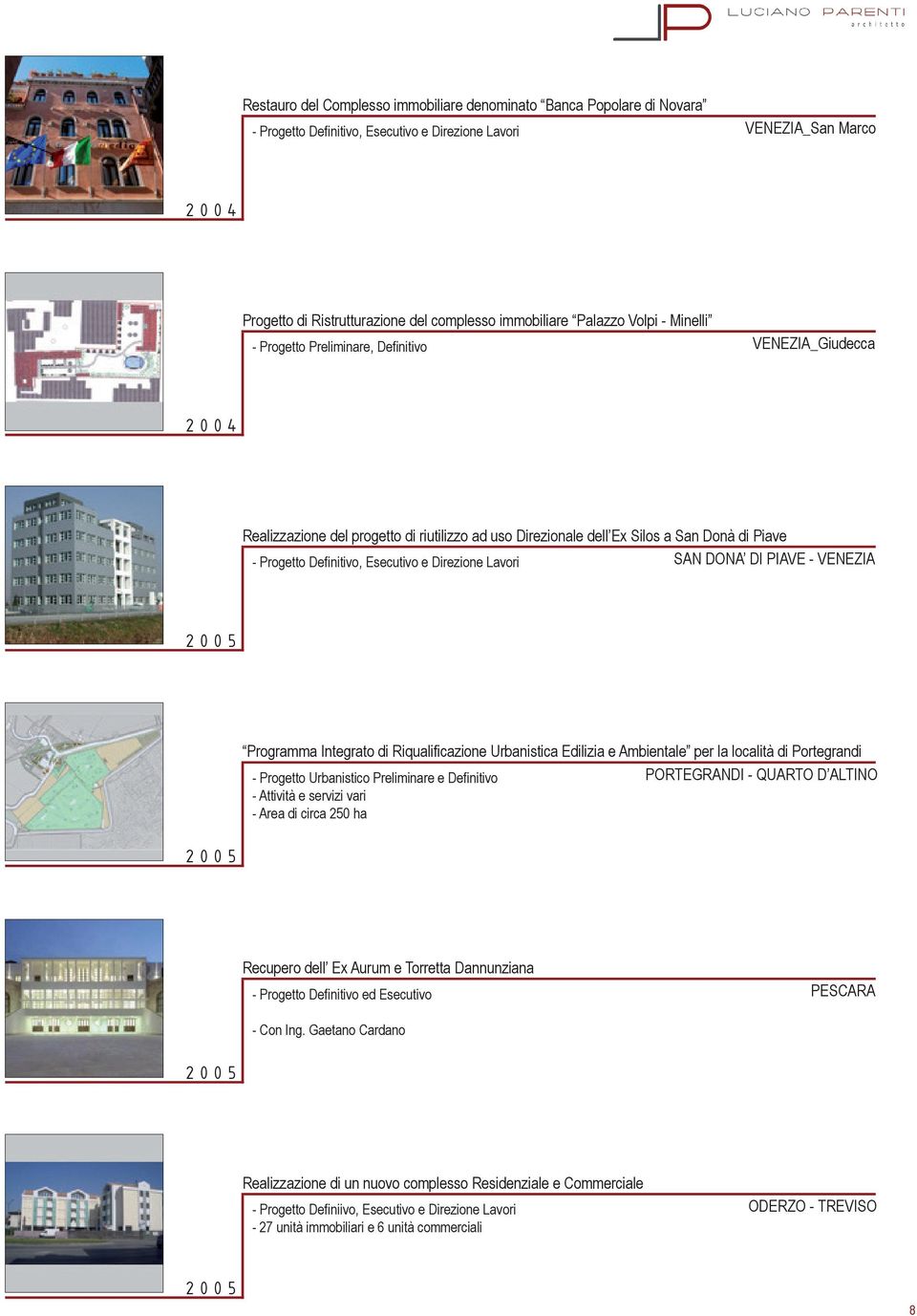 Urbanistica Edilizia e Ambientale per la località di Portegrandi - Progetto Urbanistico Preliminare e Definitivo PORTEGRANDI - QUARTO D ALTINO - Attività e servizi vari - Area di circa 250 ha