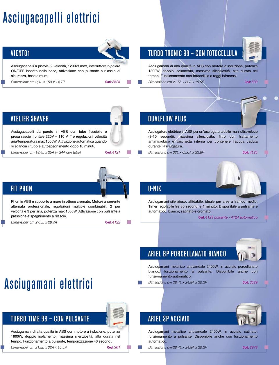 durata nel tempo. Funzionamento con fotocellula a raggi infrarossi.