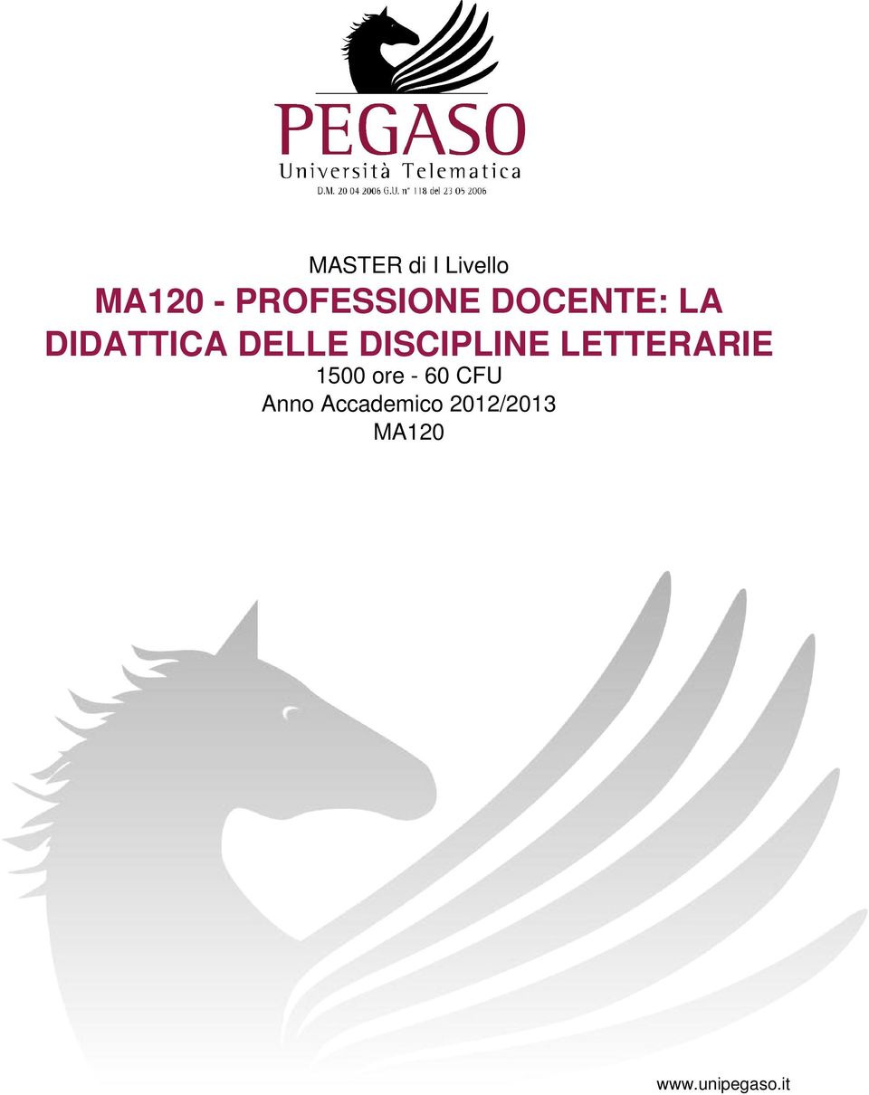 DELLE DISCIPLINE LETTERARIE 1500 ore -