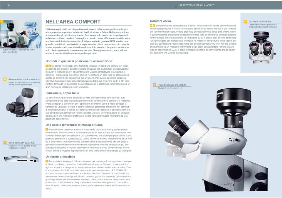 Nella stereomicroscopia anche gli occhi sono spesso fissi su un solo punto per lunghi periodi nello sforzo di non perdere l immagine e questo causa affaticamento della vista e potenziali dolori a