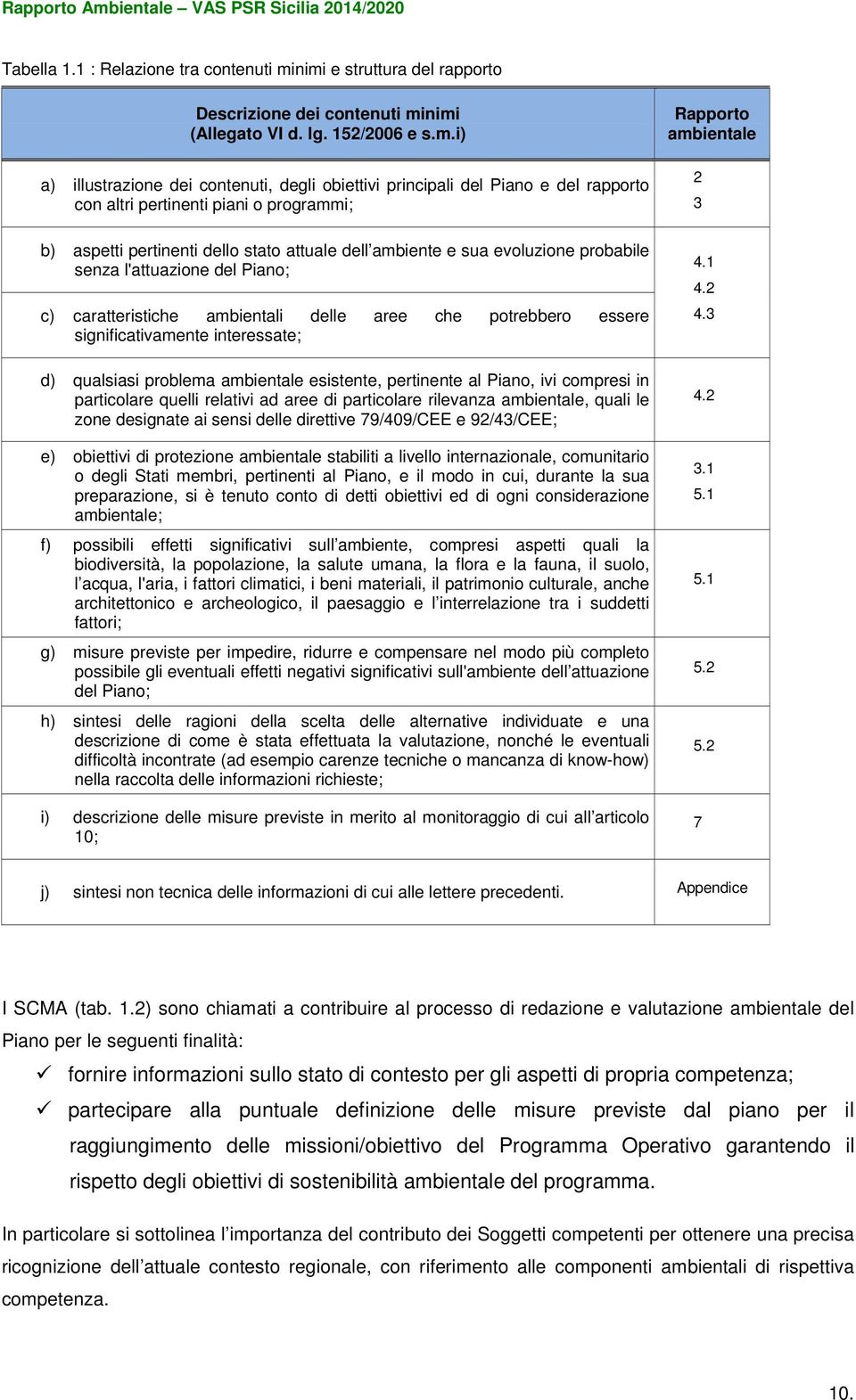 pertinenti piani o programmi; b) aspetti pertinenti dello stato attuale dell ambiente e sua evoluzione probabile senza l'attuazione del Piano; c) caratteristiche ambientali delle aree che potrebbero