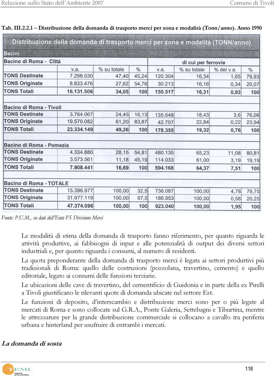 output dei diversi settori industriali e, per quanto riguarda i consumi, al numero di residenti.