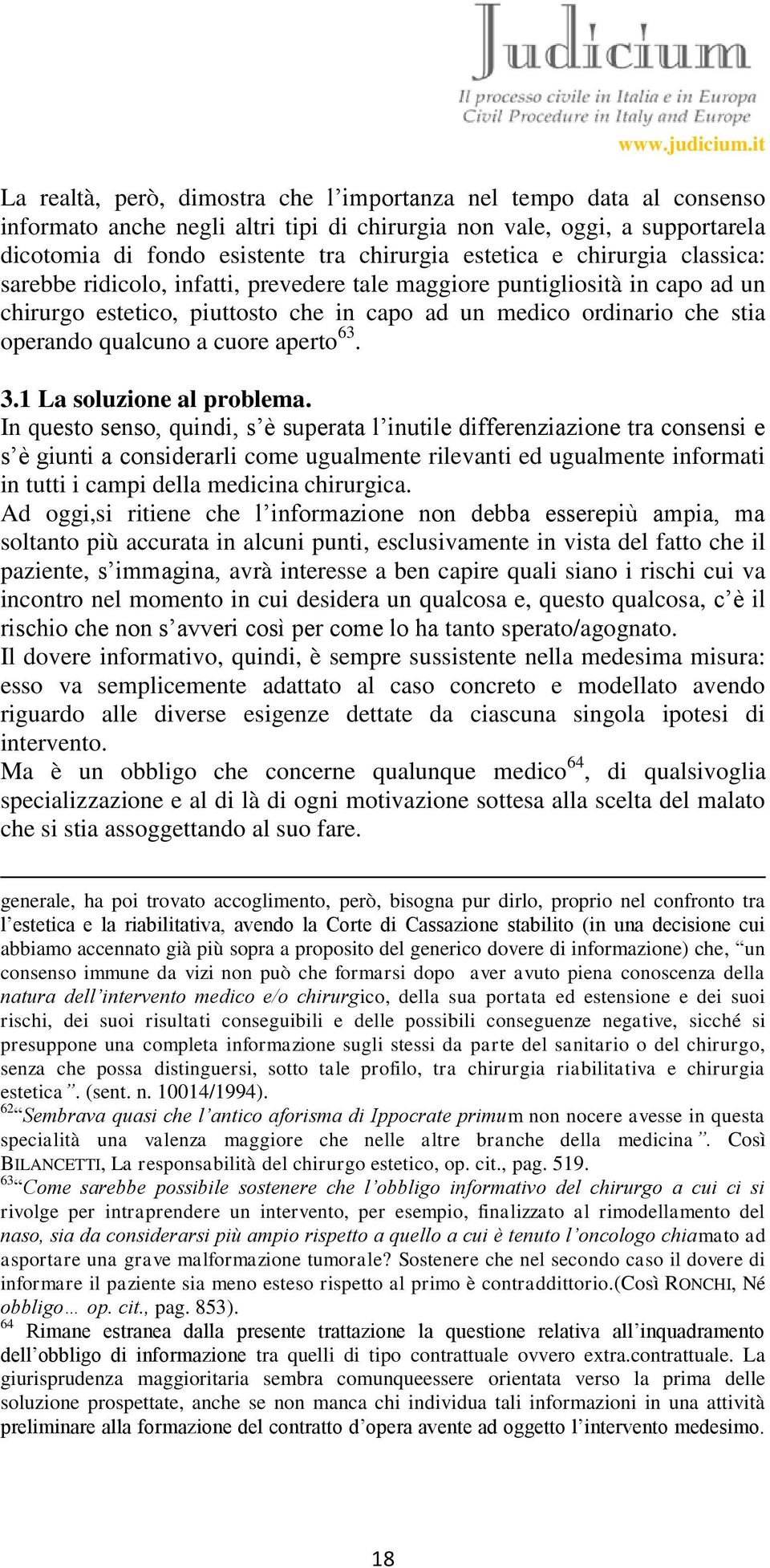 aperto 63. 3.1 La soluzione al problema.