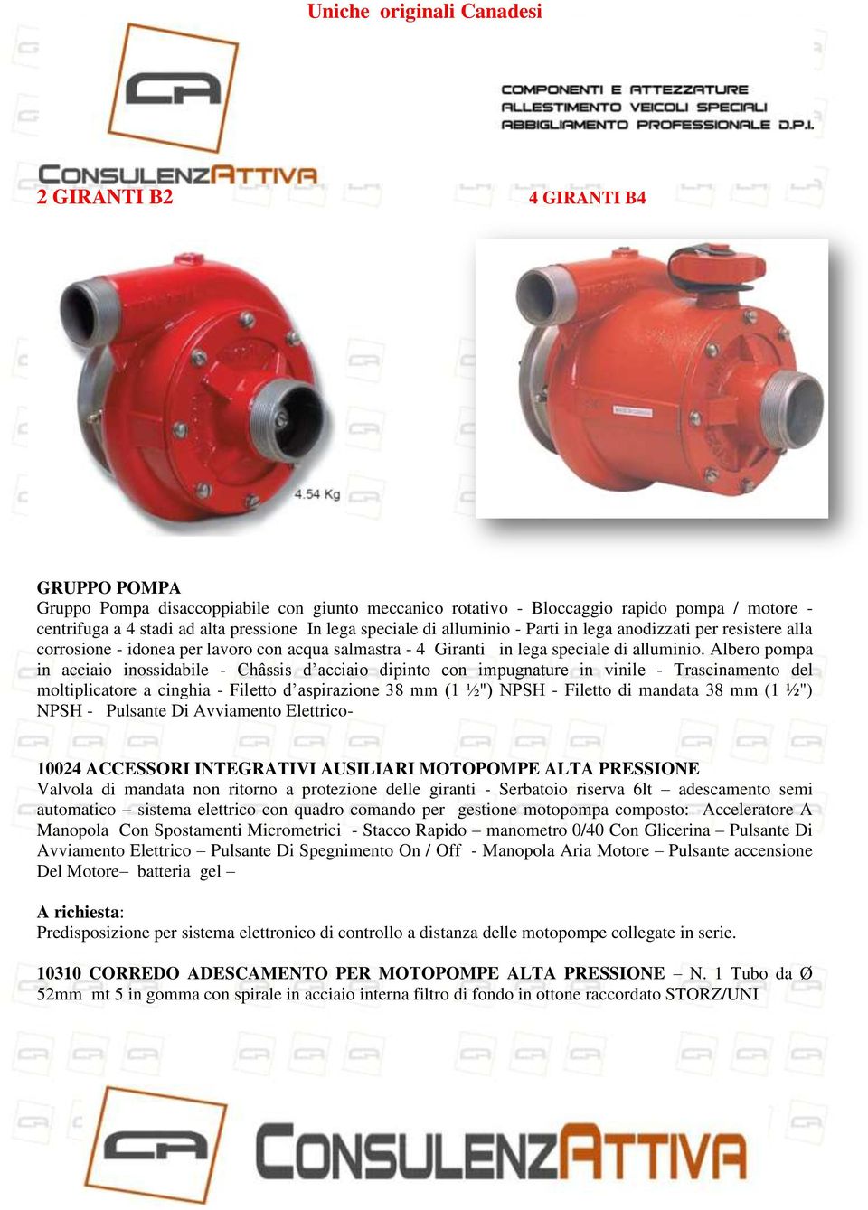 Albero pompa in acciaio inossidabile - Châssis d acciaio dipinto con impugnature in vinile - Trascinamento del moltiplicatore a cinghia - Filetto d aspirazione 38 mm (1 ½") NPSH - Filetto di mandata