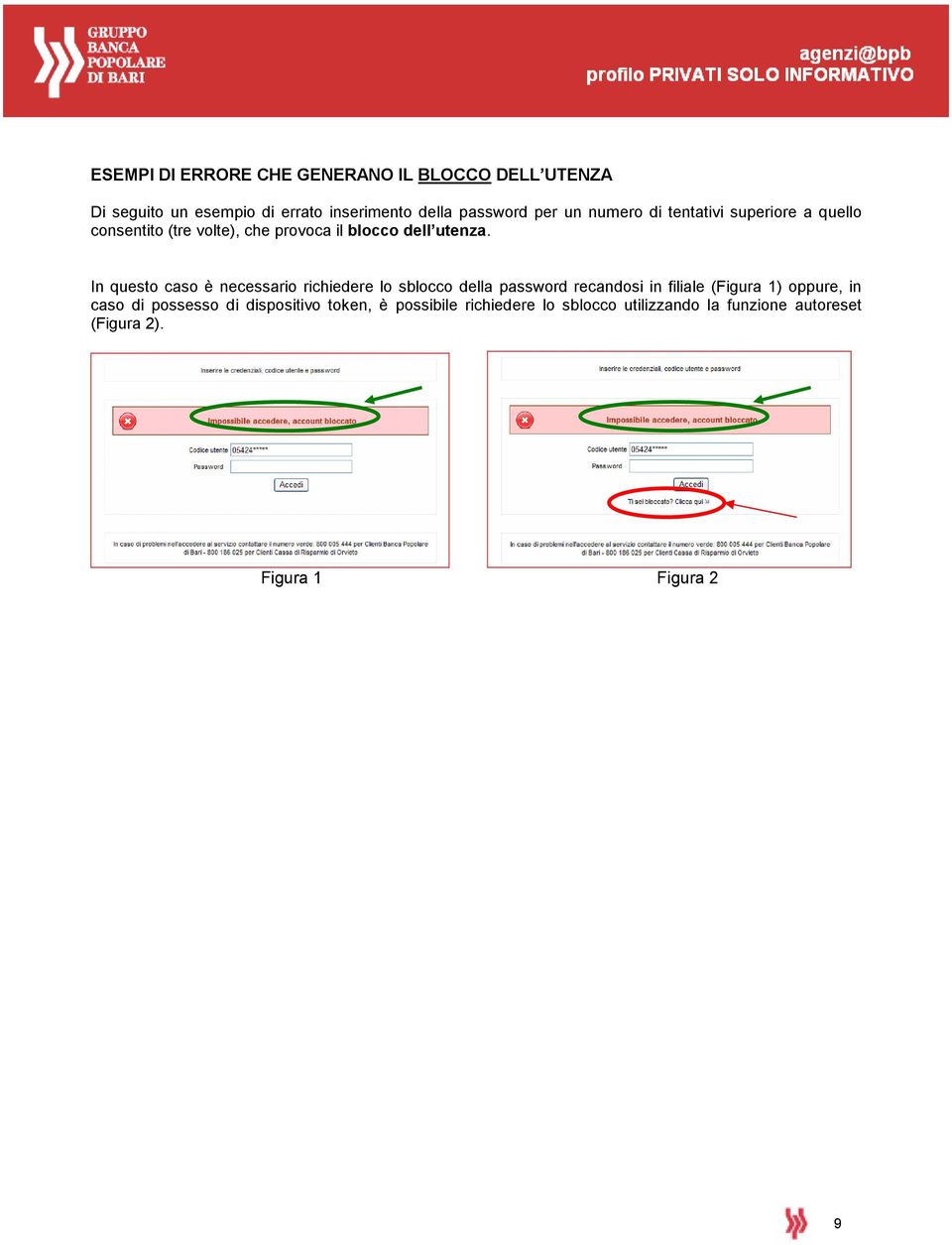 In questo caso è necessario richiedere lo sblocco della password recandosi in filiale (Figura 1) oppure, in caso di