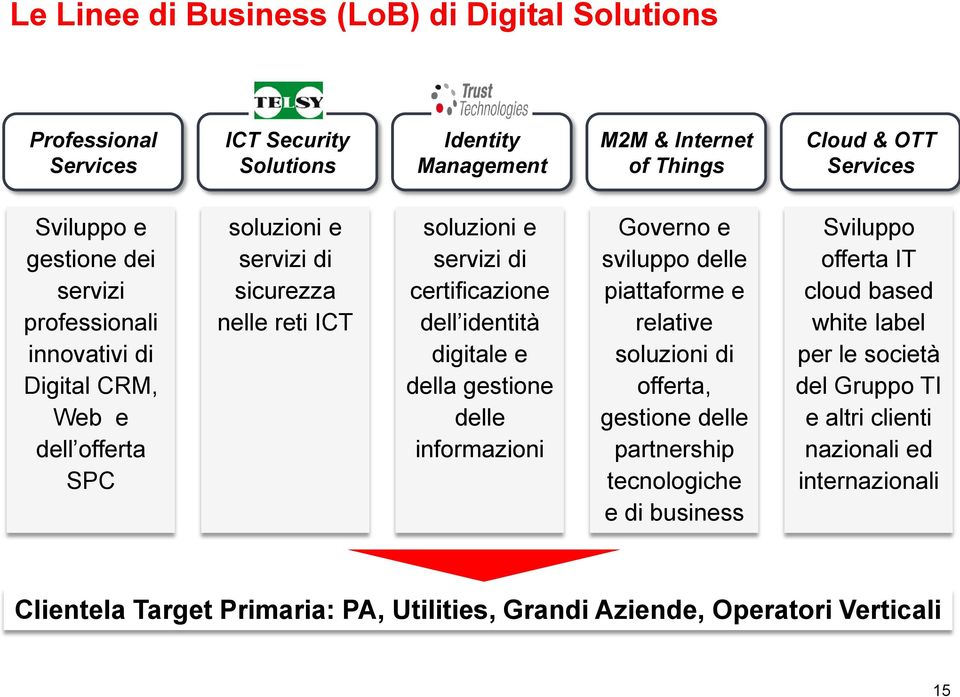 digitale e della gestione delle informazioni Governo e sviluppo delle piattaforme e relative soluzioni di offerta, gestione delle partnership tecnologiche e di business Sviluppo