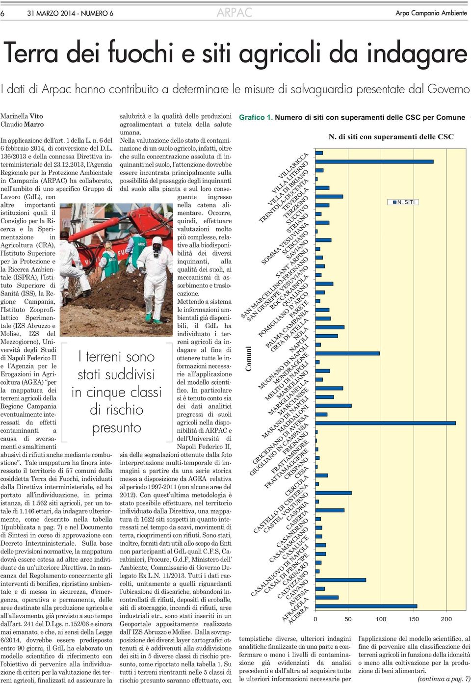 2013, l Agenzia Regionale per la Protezione Ambientale in Campania (ARPAC) ha collaborato, nell ambito di uno specifico Gruppo di Lavoro (GdL), con altre importanti istituzioni quali il Consiglio per