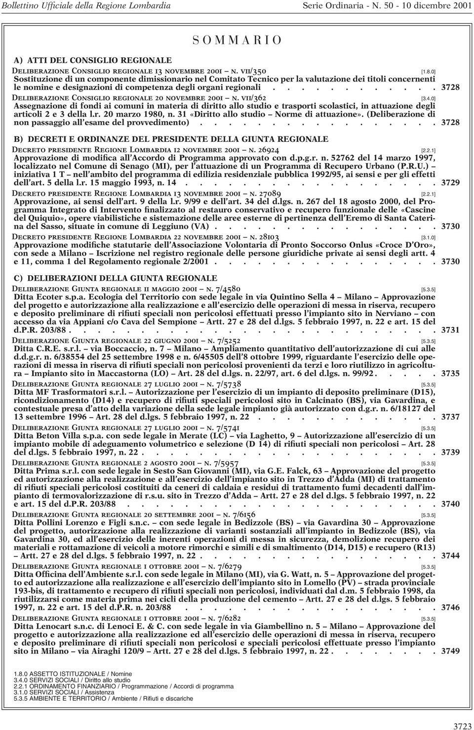 ........... 3728 Deliberazione Consiglio regionale 20 novembre 2001 n. vii/362 [3.4.