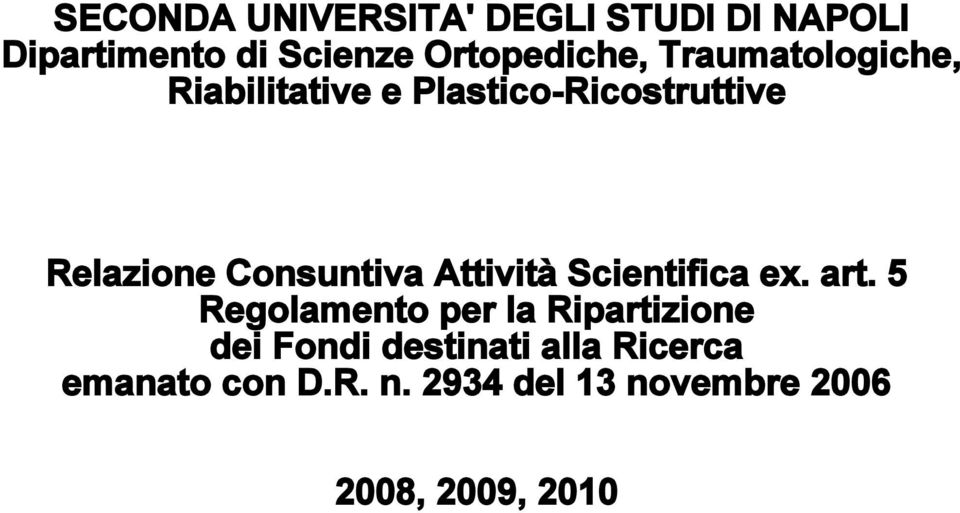 Attività Scientifica ex. art.