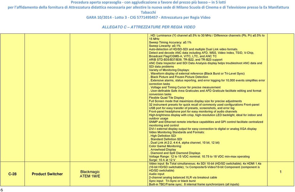 Detect and decode ANC data including AFD, WSS, Video Index, TSID, V-Chip, Broadcast Flag/CGMS-A, VITC, LTC, and ANC TC ARIB STD-B35/B37/B39, TR-B, and TR-B3 support ANC Data Inspector and SDI Data