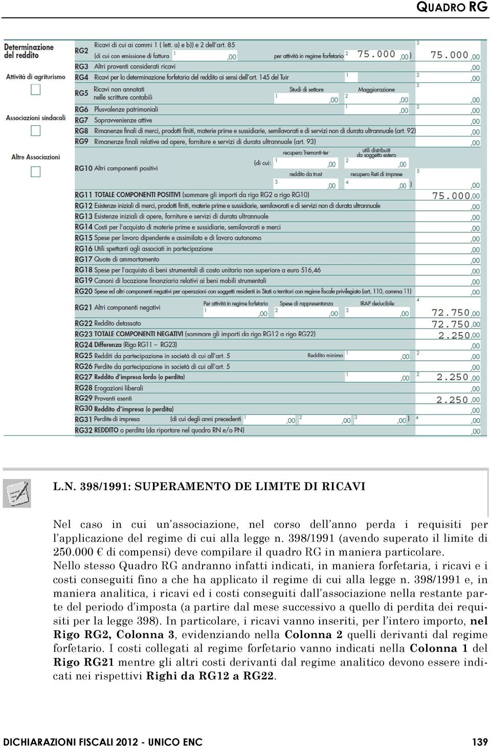 Nello stesso Quadro RG andranno infatti indicati, in maniera forfetaria, i ricavi e i costi conseguiti fino a che ha applicato il regime di cui alla legge n.