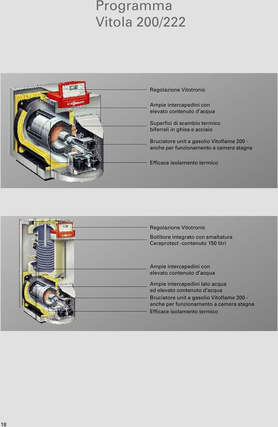 Vitotronic Bollitore integrato con smaltatura Ceraprotect -contenuto 150 litri Ampie intercapedini con elevato contenuto d acqua Ampie