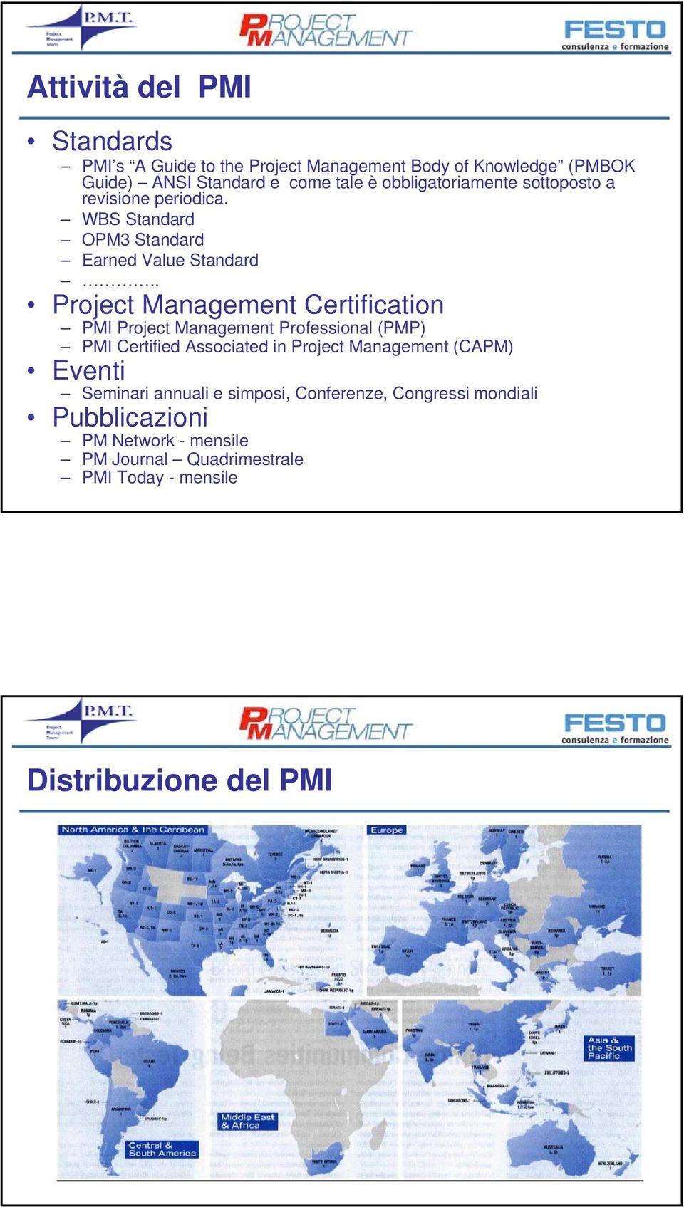 . Project Management Certification PMI Project Management Professional (PMP) PMI Certified Associated in Project Management (CAPM)