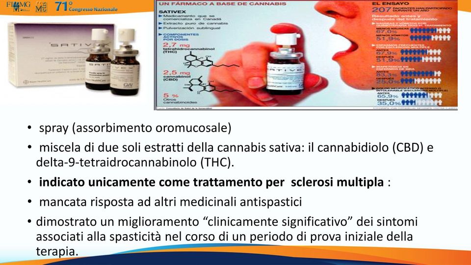 indicato unicamente come trattamento per sclerosi multipla : mancata risposta ad altri medicinali