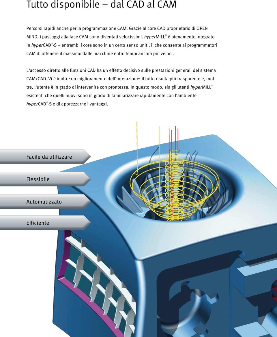 L accesso diretto alle fuzioi CAD ha u effetto decisivo sulle prestazioi geerali del sistema CAM/CAD.