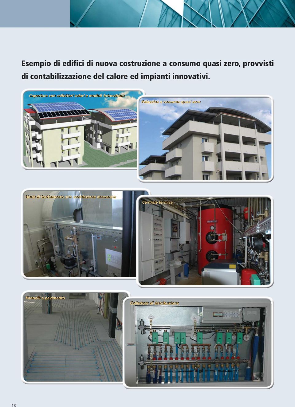 Copertura C con nc collettori ori solari i e moduli ifotovoltaici oltai i Palazzina l azz n a consumo u o quasi