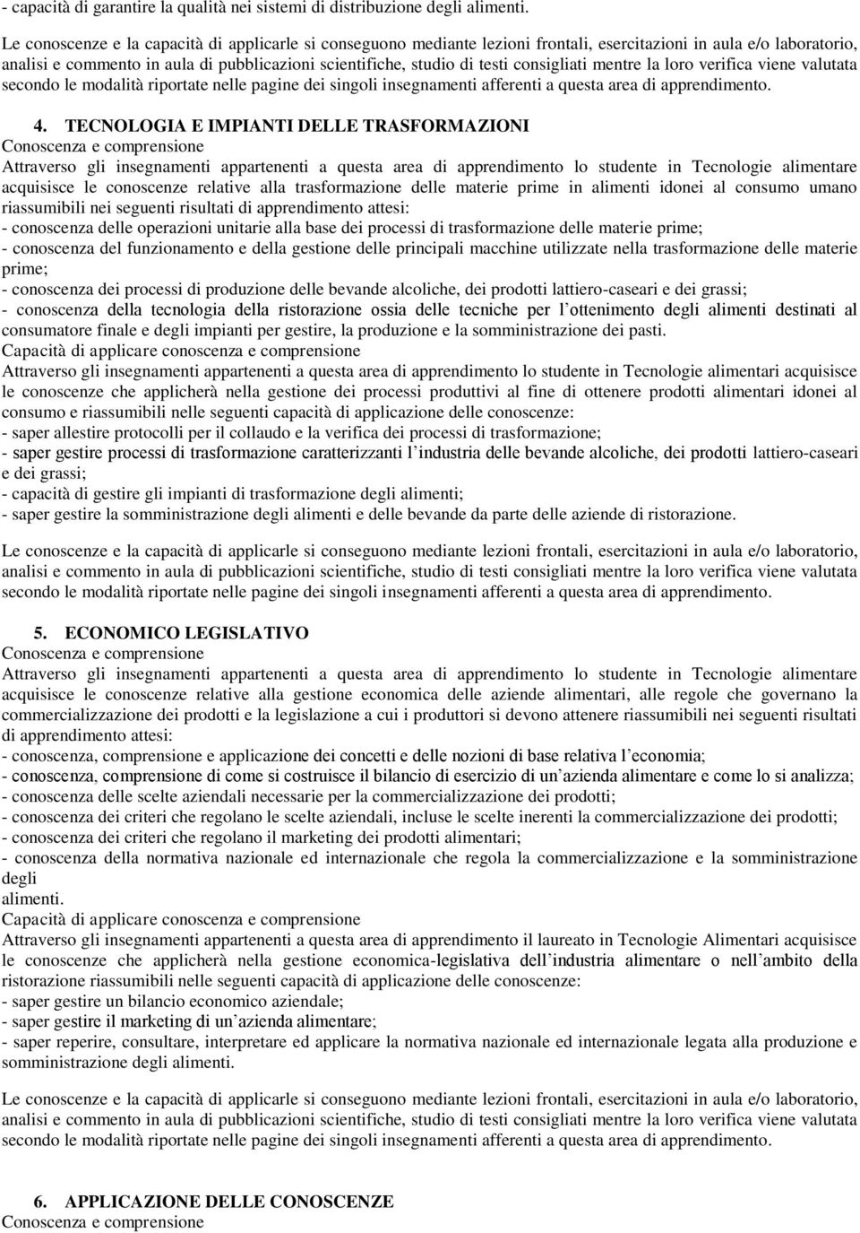 consigliati mentre la loro verifica viene valutata secondo le modalità riportate nelle pagine dei singoli insegnamenti afferenti a questa area di apprendimento. 4.