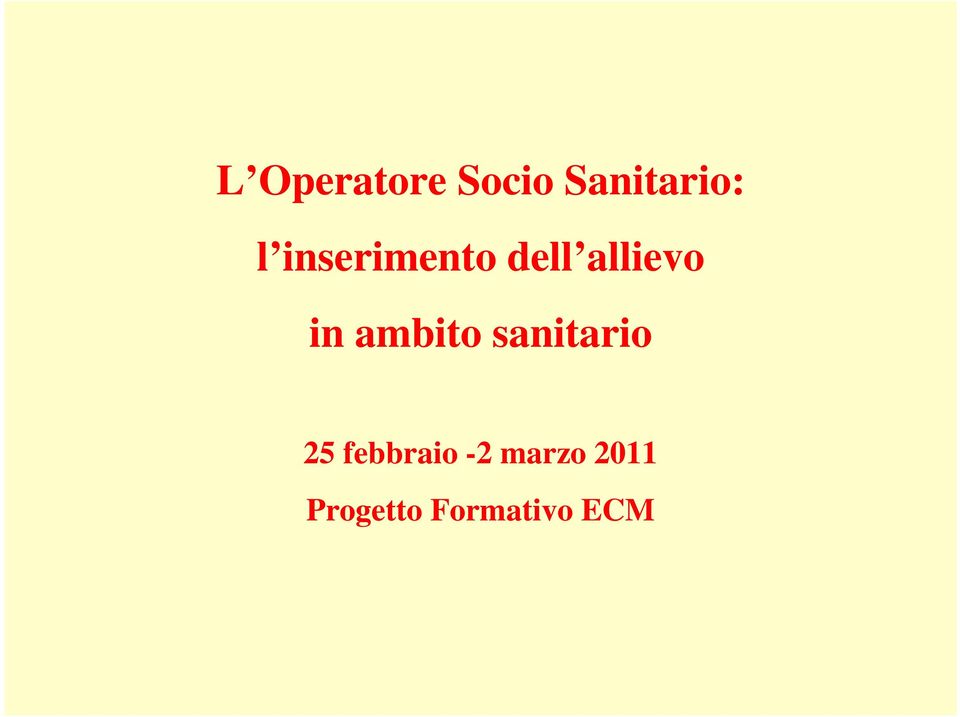 ambito sanitario 25 febbraio