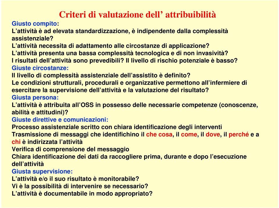 Il livello di rischio potenziale è basso? Giuste circostanze: Il livello di complessità assistenziale dell assistito è definito?