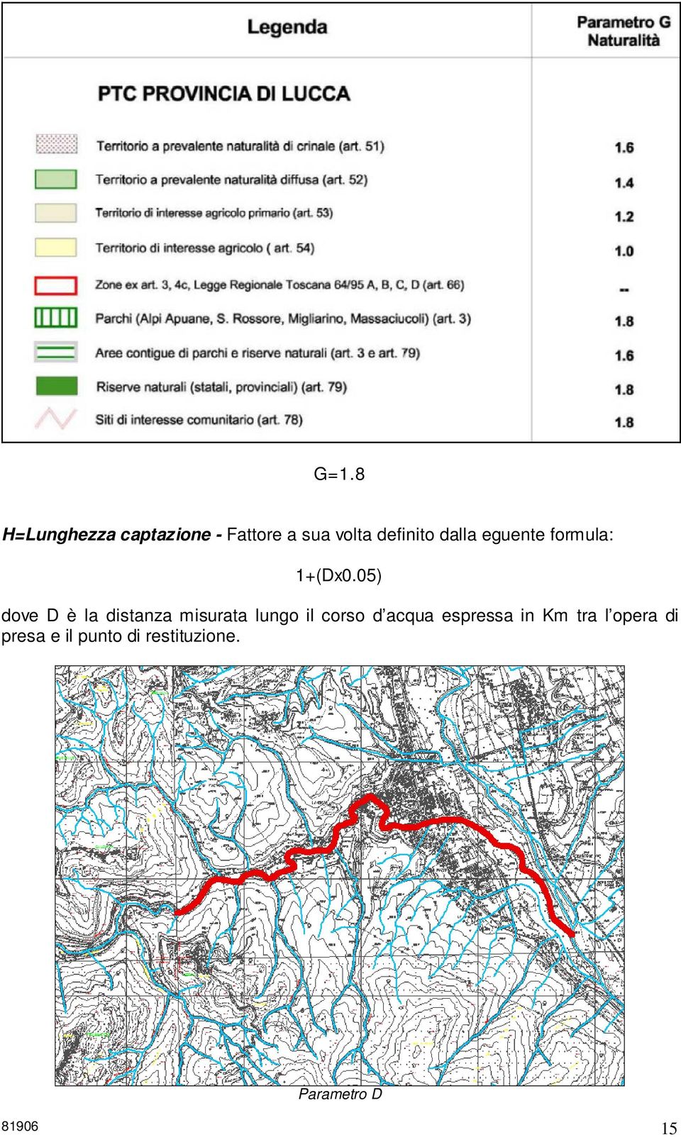 05) dove D è la distanza misurata lungo il corso d acqua